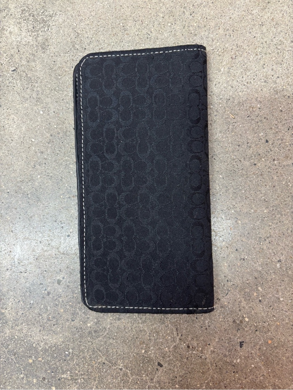 Coach Black Signature checkbook cover Wallet